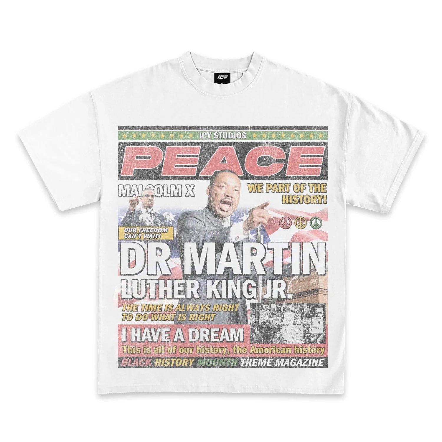 MARTIN LUTHER KING JR PEACE UNISEX GRAPHIC T-SHIRT
